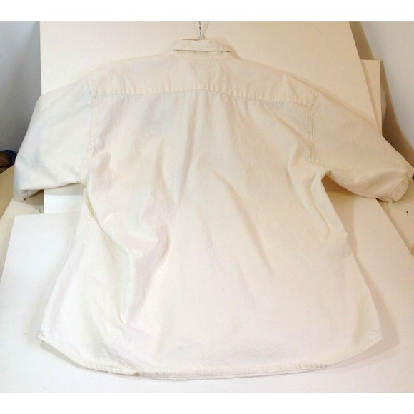 Vintage Motorola Camp & Creek Short Sleeve Soft Cotton Button Up Shirt Size L - Picture 7 of 11